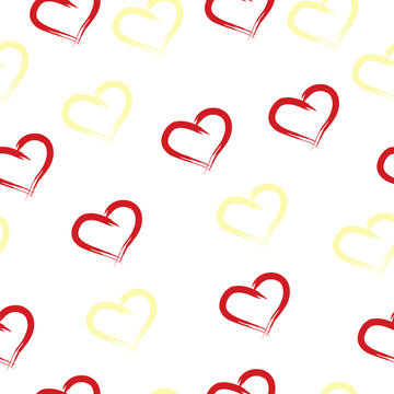 seamless tileable pattern with hearts on white background - Valentines day card