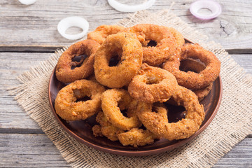 Homemade сrunchy fried onion rings