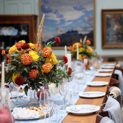 serving Banquet table for a dinner brunch
