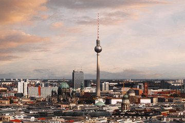 Landscape of the Berlin, Germany in the evening