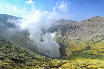 Papier Peint photo autocollant Volcan Cratère Bromo volcan actif en Indonésie