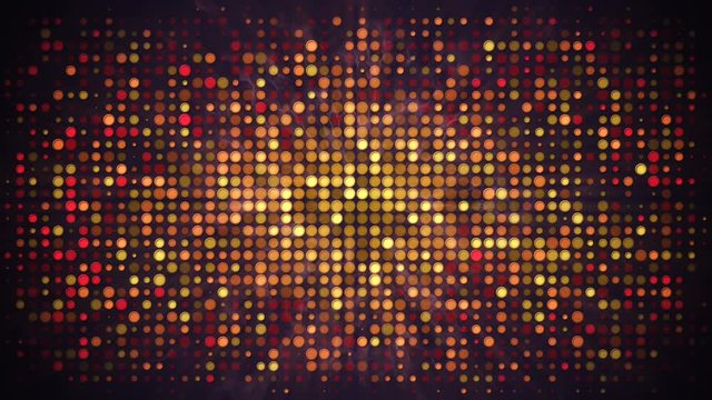 Disco wall with flashing lights and smoke. Computer generated seamless loop absrtact background 4k (4096x2304)
