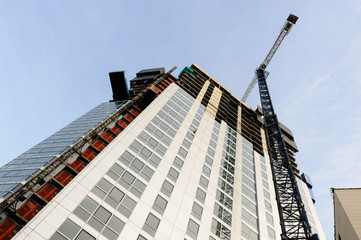 Obel Skyscraper, tallest building in Ireland, under construction in Belfast, Northern Ireland.