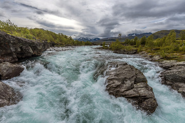 Small river close to Lake Gjende in Jotunheimen Nationalpark, Norway