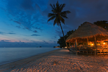 Obraz premium bungalows on a tropical beach