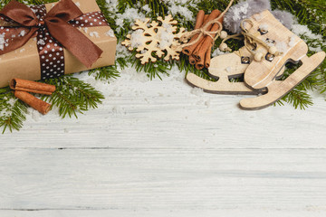 Template for New Year space for text. Mockup for advertising, congratulations