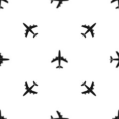 Airplane pattern seamless black