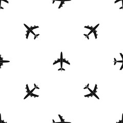 Airplane pattern seamless black