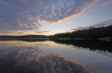 Sunset Reflections on a Wilderness Lake