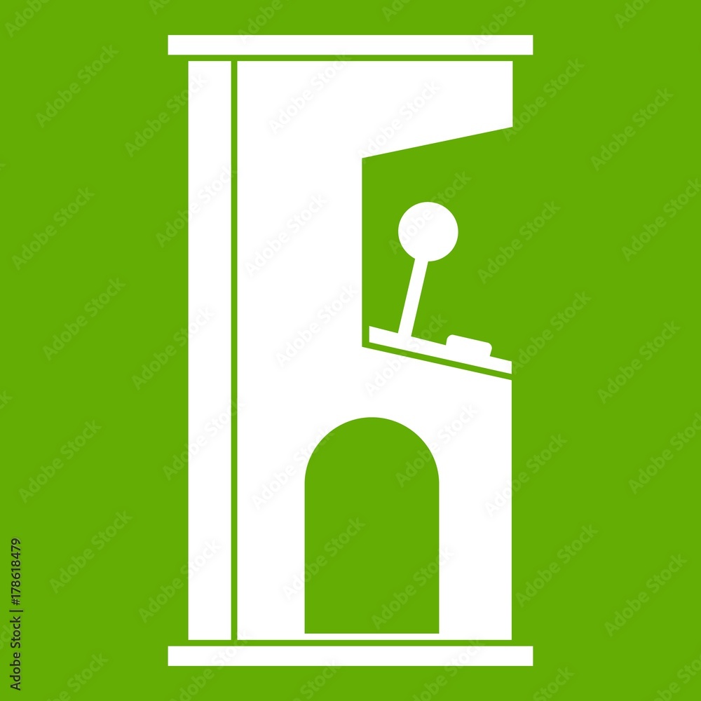 Poster retro style arcade game machine icon green