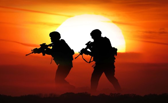 soldier sunset