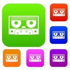 Audio cassette tape set color collection