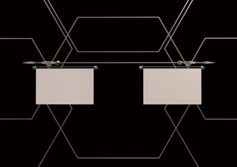 Blank Flag Banner 3d rendering