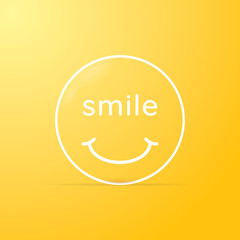 Smile face. Yellow smiley ball icon. Vector illustration.