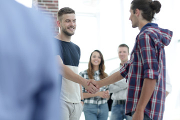 closeup of handshake of business partners