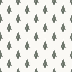 abstract art vector background. Christmas tree seamless pattern in modern geometry style.