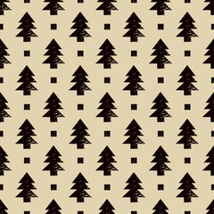 Obraz premium abstract art vector background. Christmas tree seamless pattern in modern geometry style.