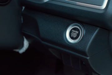 Fototapeta na wymiar car interior, key, start&stop