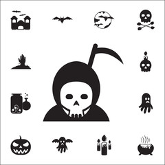 Hallowen Grim Reaper icon. Set of Halloween icons