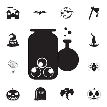 whitch poison icon. Set of Halloween icons