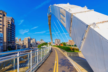 Footbridge with cycle lanes