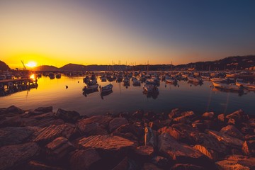 Fototapeta premium Lerici Marina Scenic Sunset