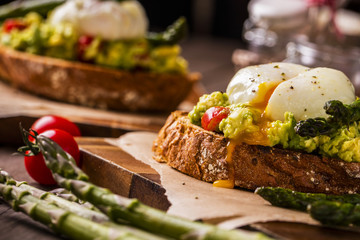 poached eggs close-up