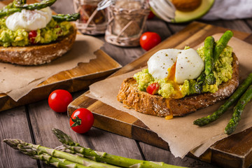 poached eggs on multiseed bread landscape