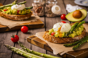 poached eggs close-up
