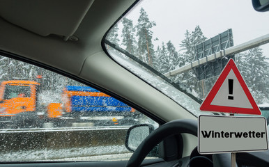 Fototapeta premium Winterwetter Räumdienst