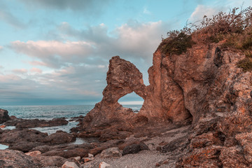 Australia Rock at Narooma, NSW, Australia at sunset