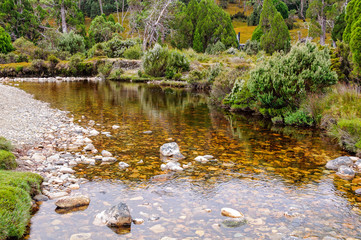 Ronny Creek crossing in the Cradle Mountain-Lake St Clair National Park - Tasmania, Australia