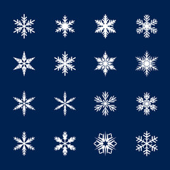 Collection of White Snowflakes. Vector Illustration