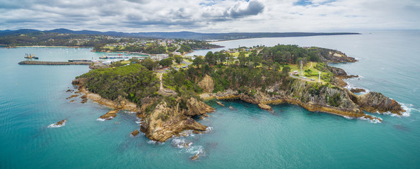 Aerial panorama of the Eden lookout, NSW, Australia - 178626600