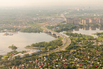Aerial view to Moscow Region in summer