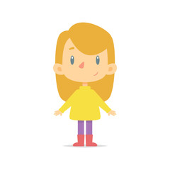 Cute girl wearing sweater vector