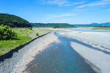 蓬莱橋から見る大井川