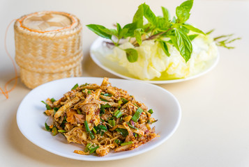 Spicy shredded bamboo-shoot salad in Thai northeastern style, Thai Food