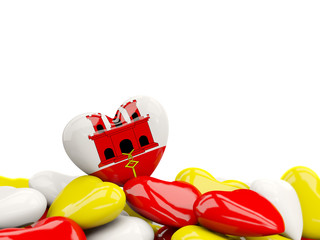 Heart with flag of gibraltar