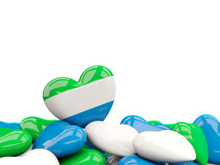 Heart with flag of sierra leone