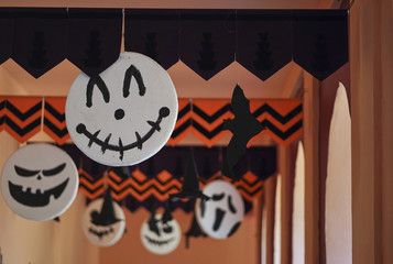 Halloween logo in halloween party day.