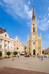 Fototapeta na wymiar Cathedral, Liberty Square (Trg Slobode), Novi Sad