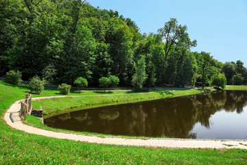 Beautiful view on lake in park