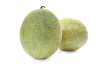 Ripe melons on white background