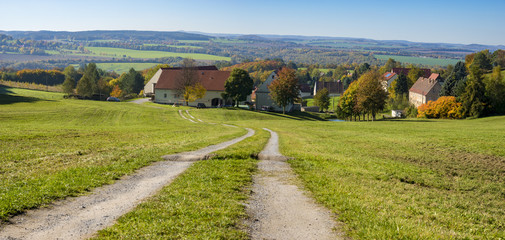 Autumn in the Saxon Switzerland park in Germany