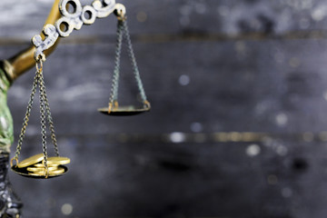 The Statue of Justice - lady justice or Iustitia / Justitia the Roman goddess of Justice  with...