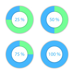 Set of circle diagram with percents. Infographic template. Marketing design