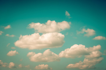 The vast blue sky and clouds sky.