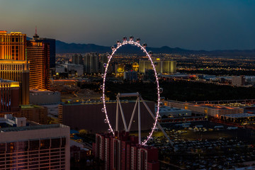Aerial view of Las Vegas strip in Nevada at night - USA © Simon Dannhauer
