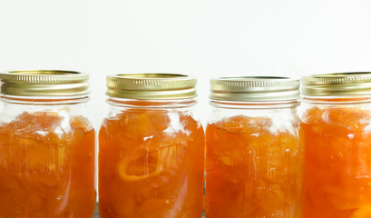 Fruit Preserves; Pears Preserved in Glass Jars